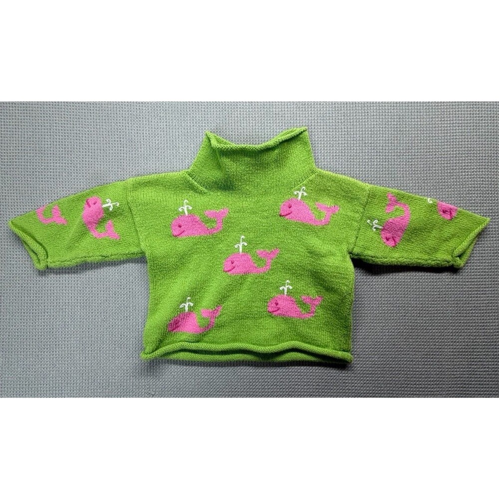 Claver Kids Green Whale Sweater Roll Neck - 5 mo